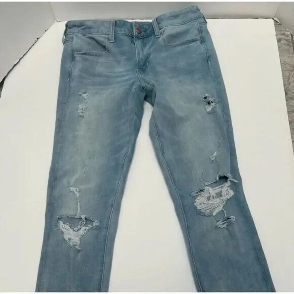 AMERICAN EAGLE SUPER SUPER Stretch x4 Jegging Jeans size 8‎ Long
